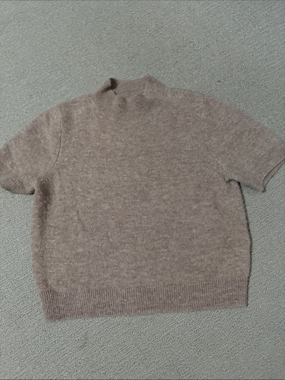 dh New York Women’s Short-Sleeve Turtleneck Sweater in Taupe